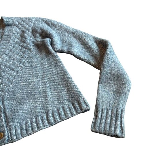 Flag & Anthem Blue Cardigan Sweater Button-Down Cable Knit Wool Blend Size Small - Picture 2 of 10